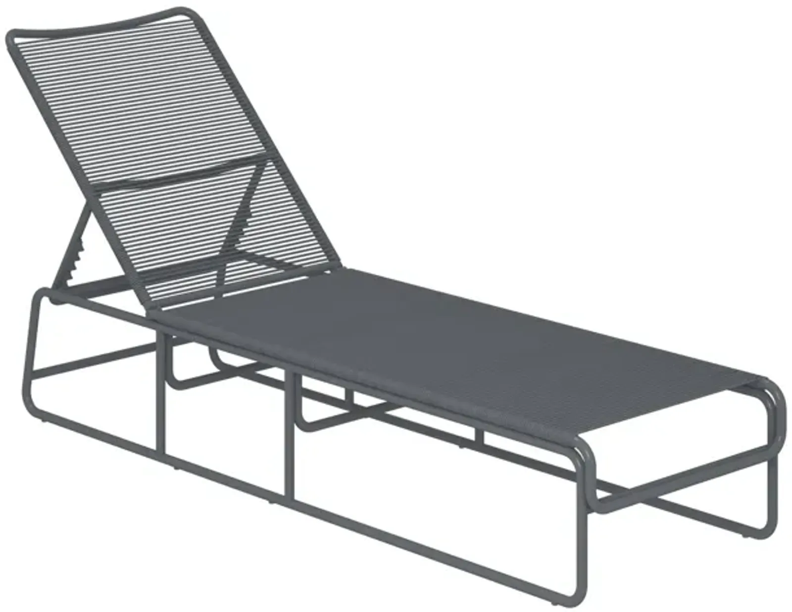 CosmoLiving by Cosmopolitan Nyla Outdoor Chaise Lounge, Charcoal Gray