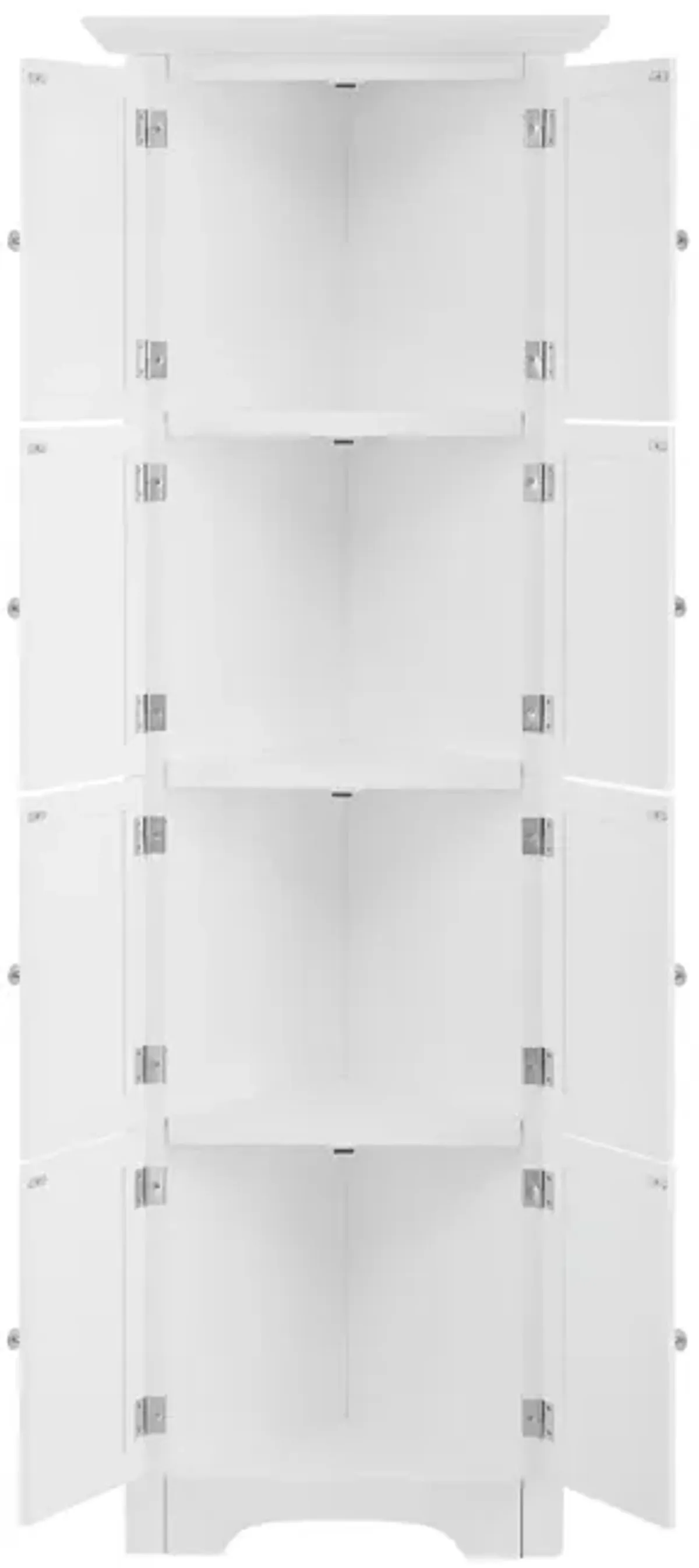 Tall Storage Cabinet With Doors and 4 Shelves, White