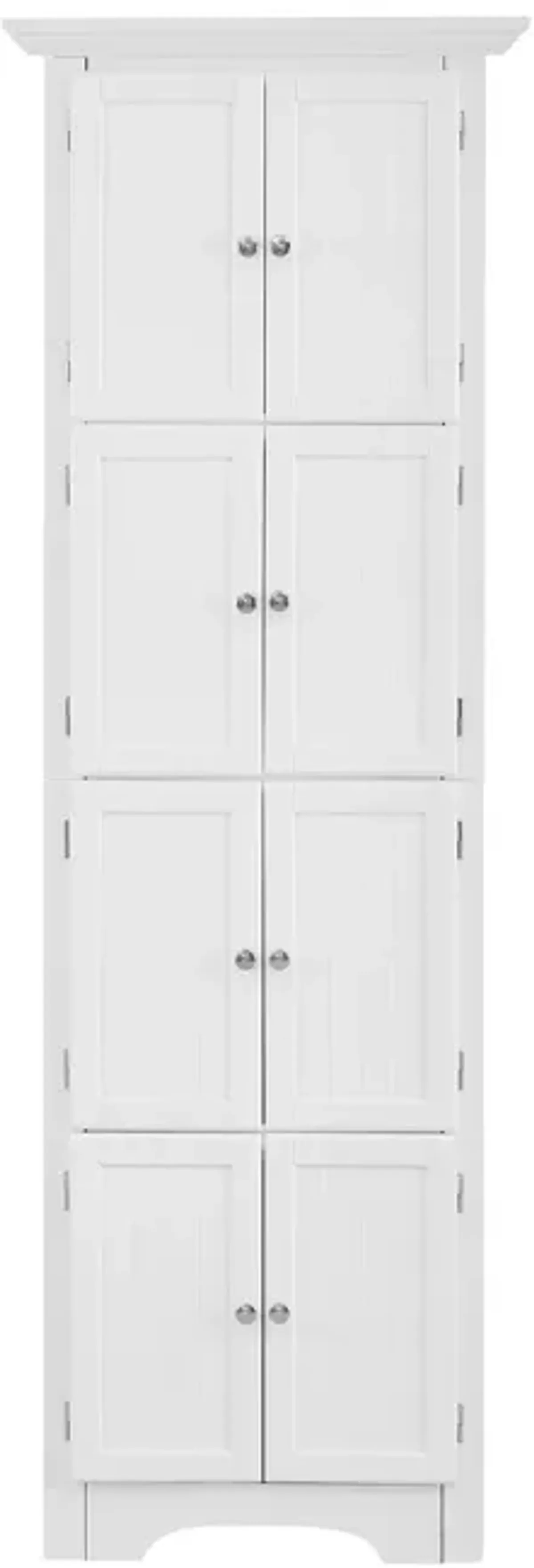 Tall Storage Cabinet With Doors and 4 Shelves, White