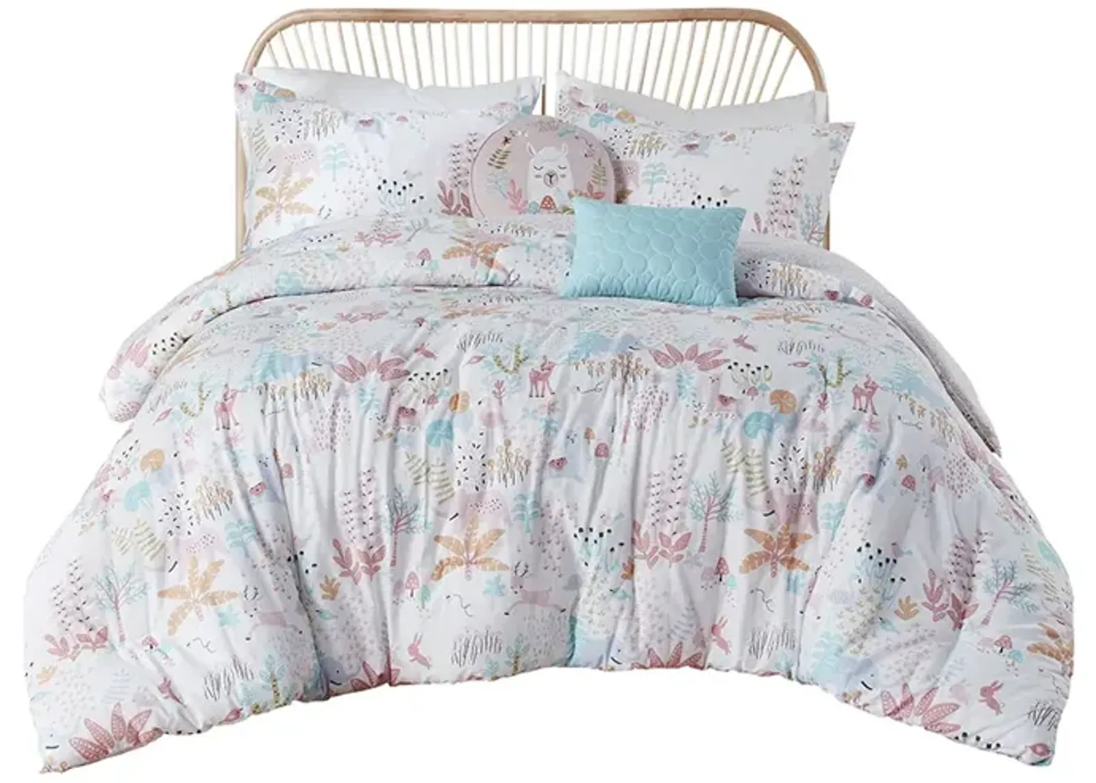 Gracie Mills Illyria Reversible Animals Print Cotton Comforter Set