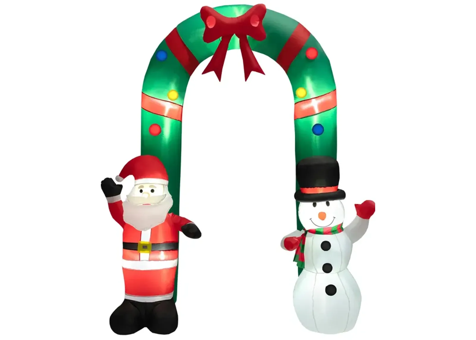 8 Feet Christmas Inflatable Archway with Santa Claus and Snowman