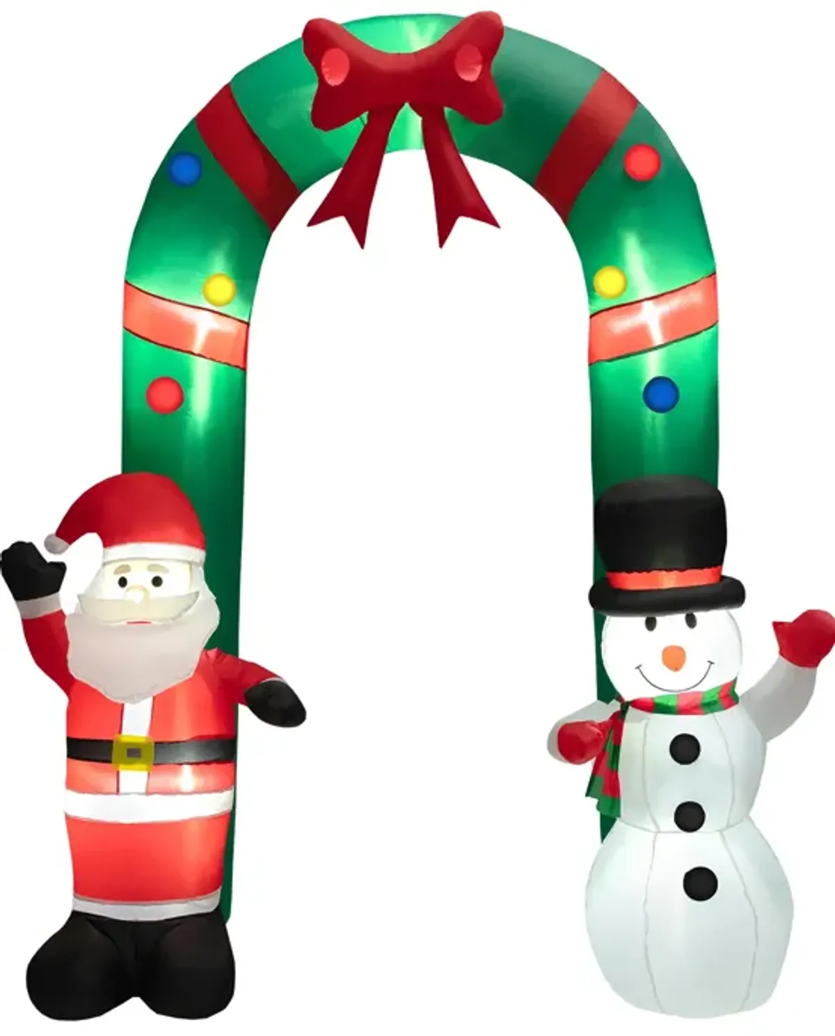 8 Feet Christmas Inflatable Archway with Santa Claus and Snowman