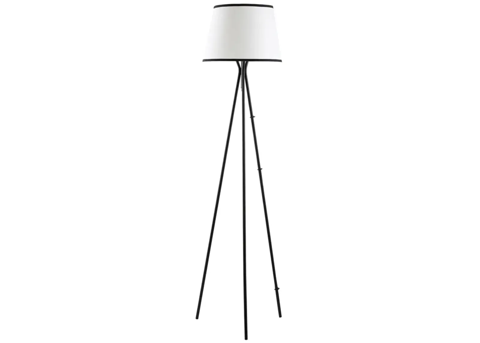 Black Modern Lighting: Tripod Floor Lamp with Fabric Shade