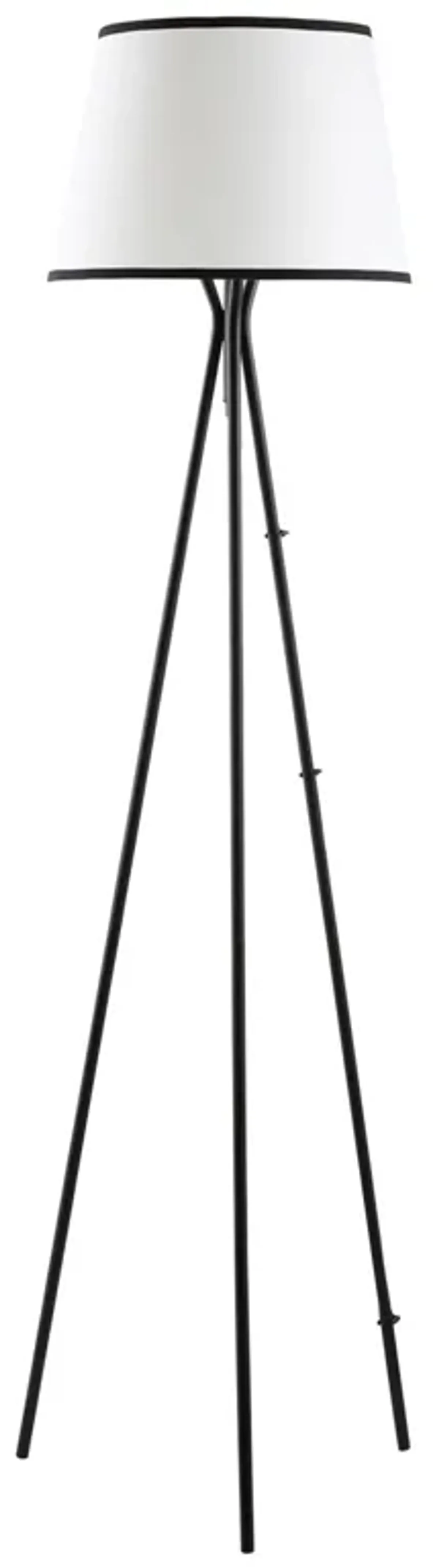 Black Modern Lighting: Tripod Floor Lamp with Fabric Shade