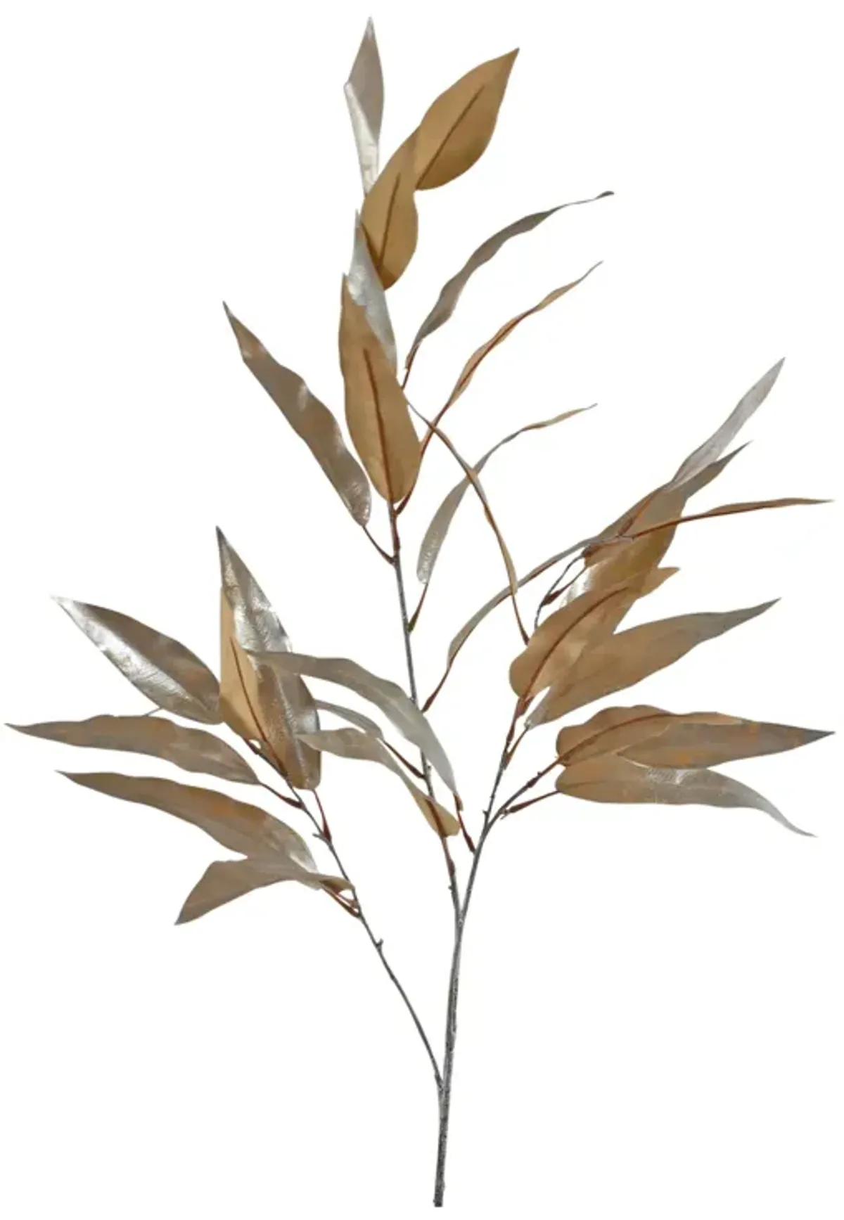 Gold Long Blade Eucalyptus Leaf Spray for Elegant Home Décor and Floral Arrangements (Set of 6)