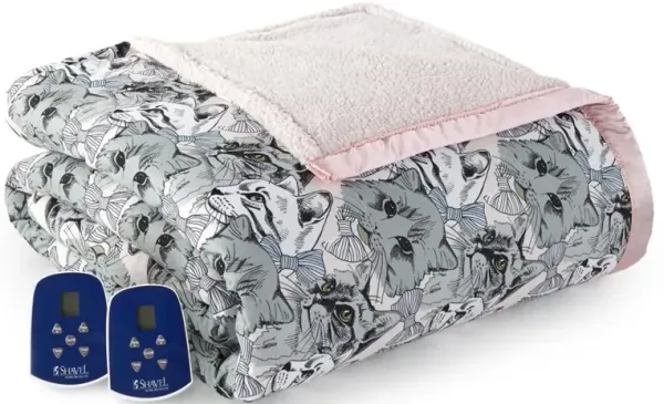 Shavel Micro Flannel Heating Technology Luxuriously Soft Solid Sherpa Electric Blanket - Full 72x84" - Ivory