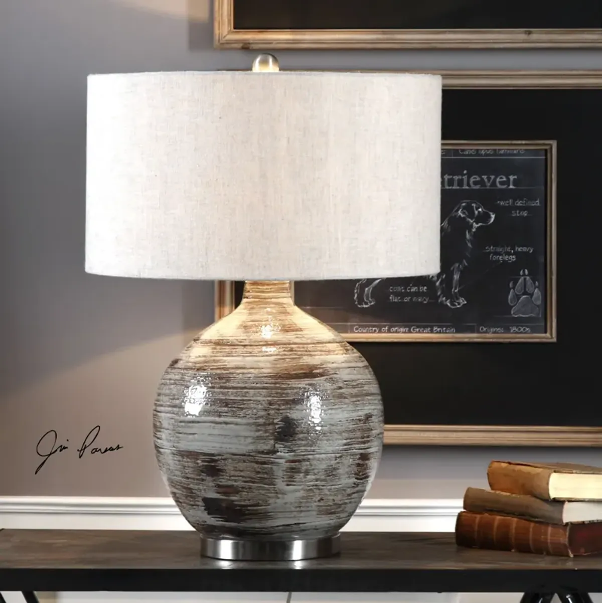 Uttermost Tamula Distressed Ivory Table Lamp