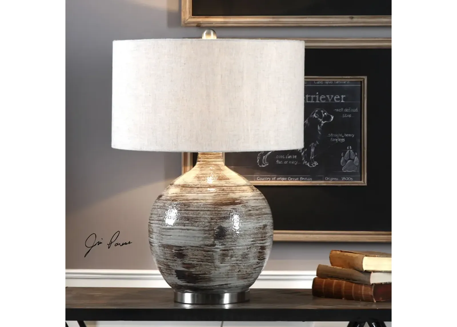 Uttermost Tamula Distressed Ivory Table Lamp