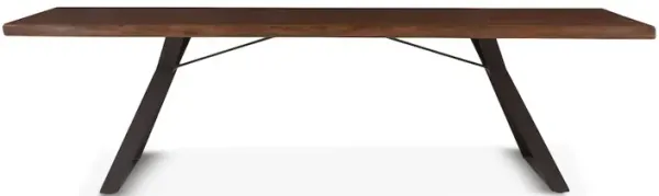 World Interiors Nottingham 106-Inch Acacia Wood Live Edge Dining Table in Walnut Finish