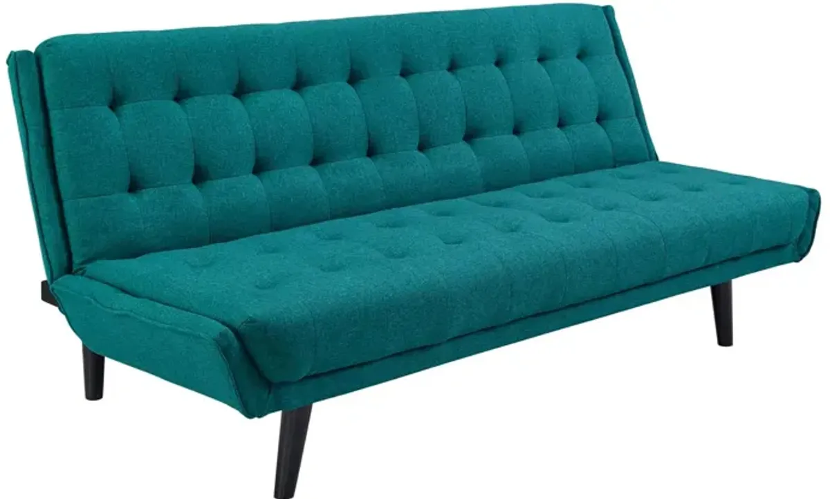 Glance Tufted Convertible Fabric Sofa Bed - Teal