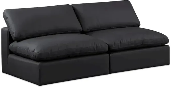 Meridian Furniture Comfy Black Vegan Leather Modular Sofa