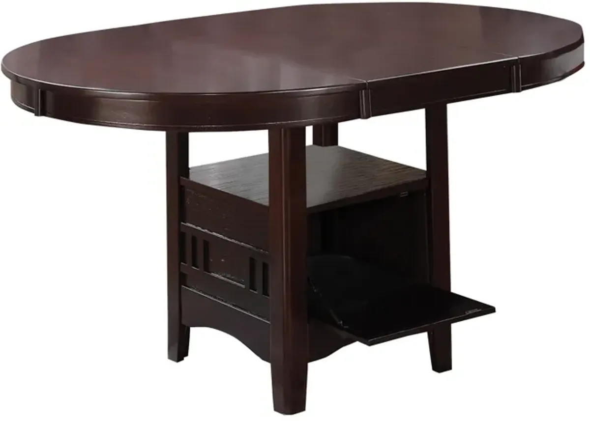 Wooden Dining Table With Storage Compartment, Espresso Brown-Benzara