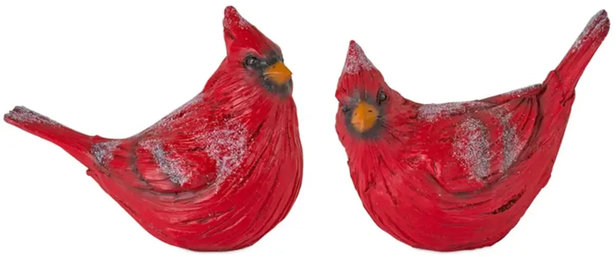 Set of 4 Resin Cardinal Figurines for Home and Garden Decoration