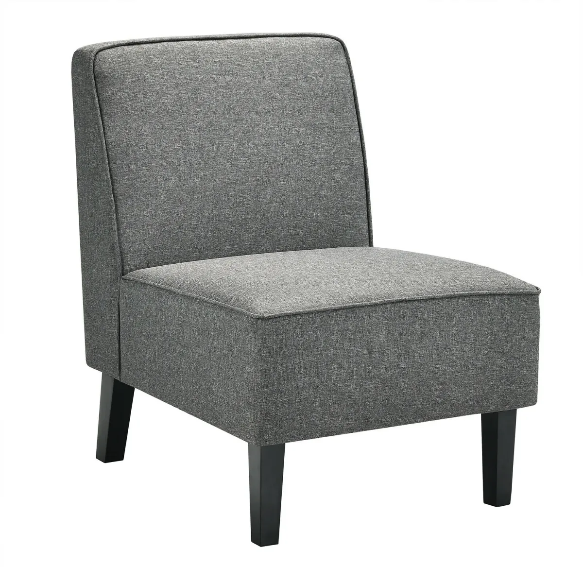 Single Fabric Modern Armless Accent  Sofa Chair with Rubber Wood Legs