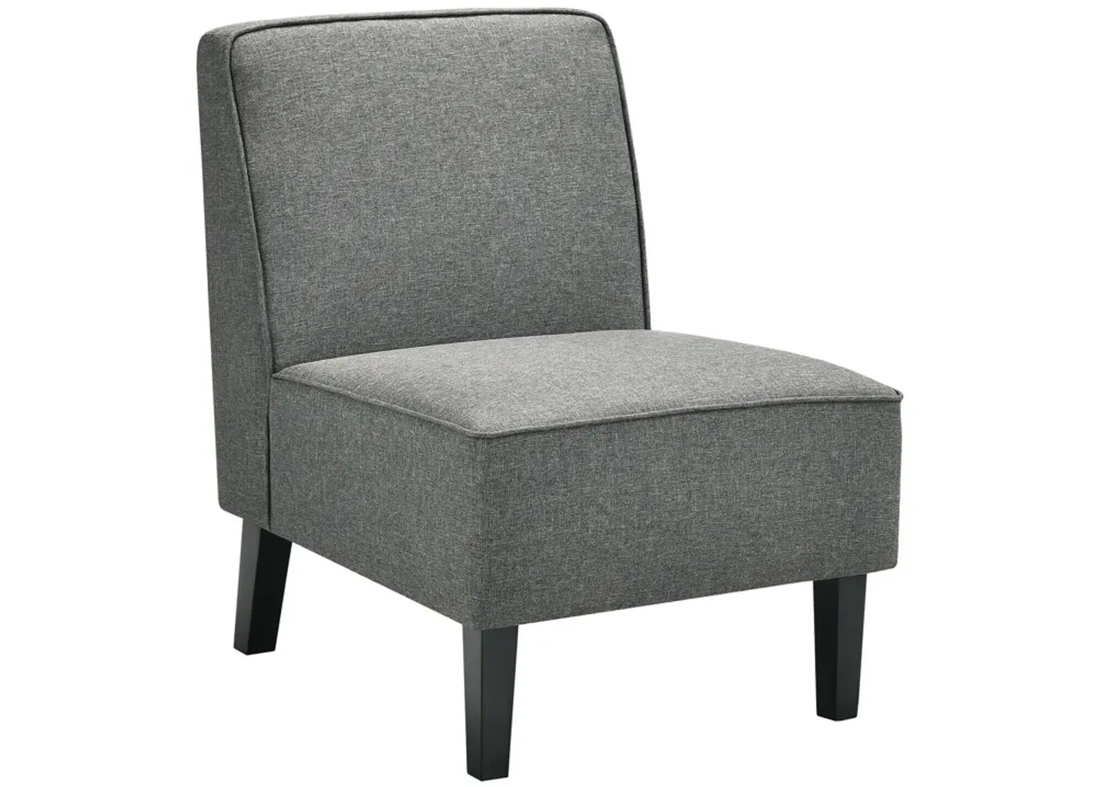 Single Fabric Modern Armless Accent  Sofa Chair with Rubber Wood Legs