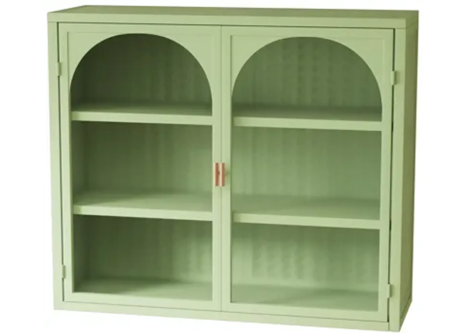 Modern Wall Cabinet with Woven Pattern Glass Doors