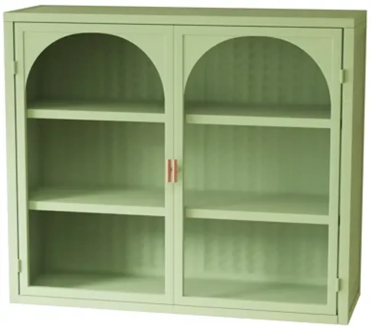 Modern Wall Cabinet with Woven Pattern Glass Doors