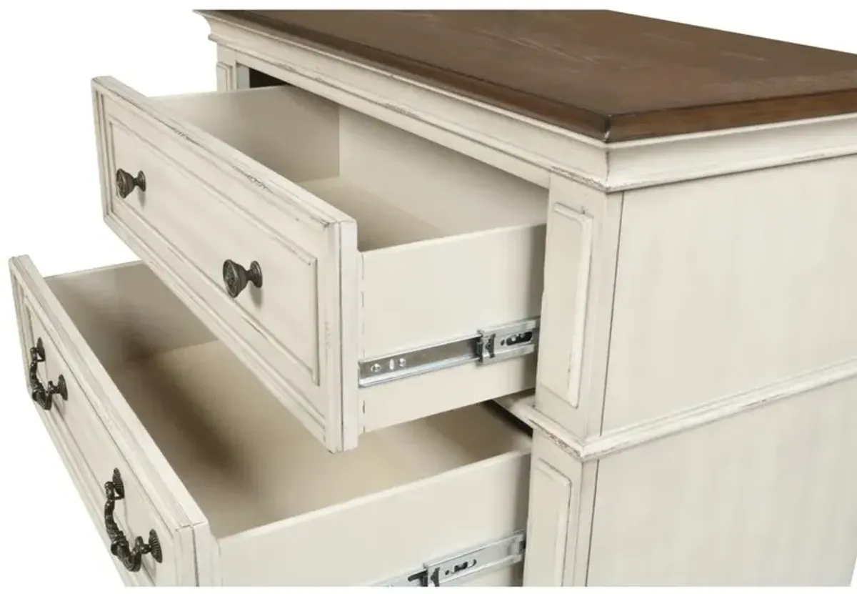 New Classic Furniture Furniture Anastasia 5-Drawer Solid Wood Chest in Antique White