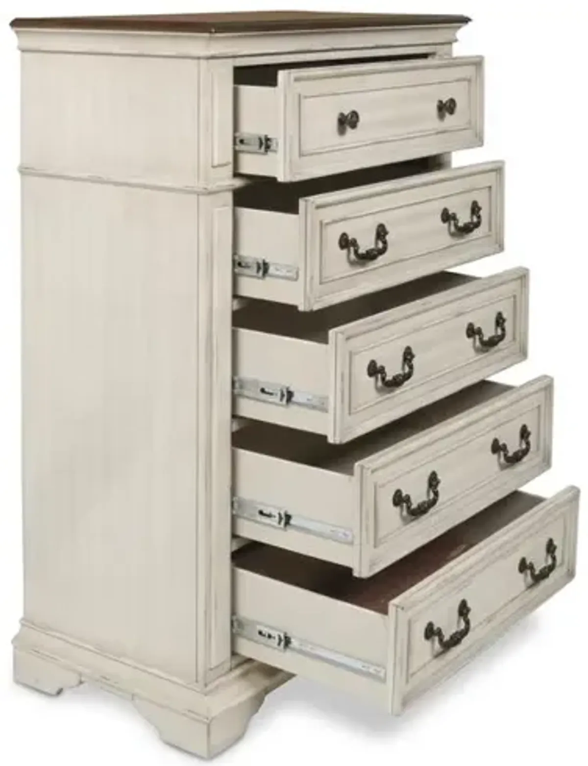 New Classic Furniture Furniture Anastasia 5-Drawer Solid Wood Chest in Antique White