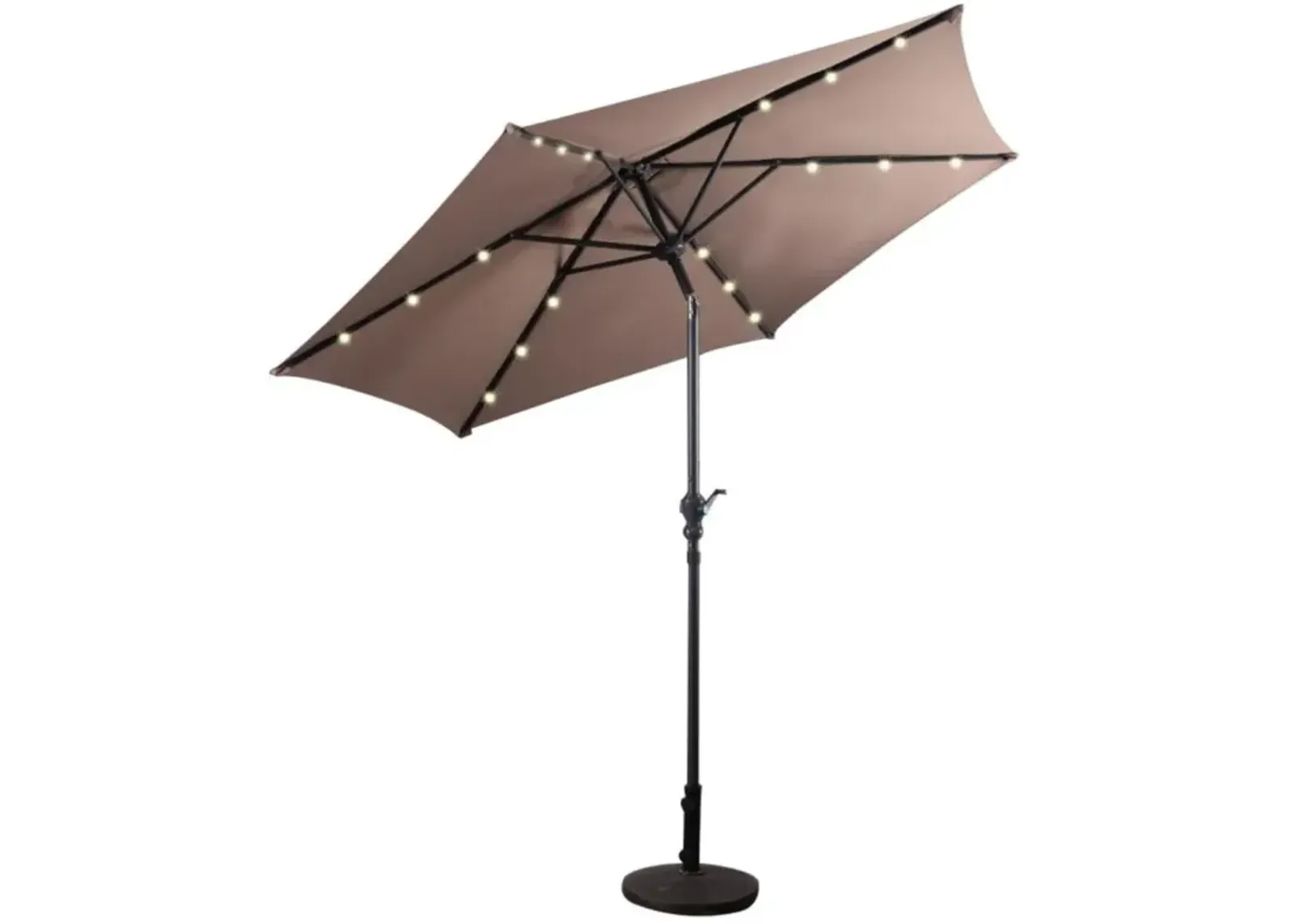 Hivvago 9 Feet Patio LED Solar Umbrella with Crank