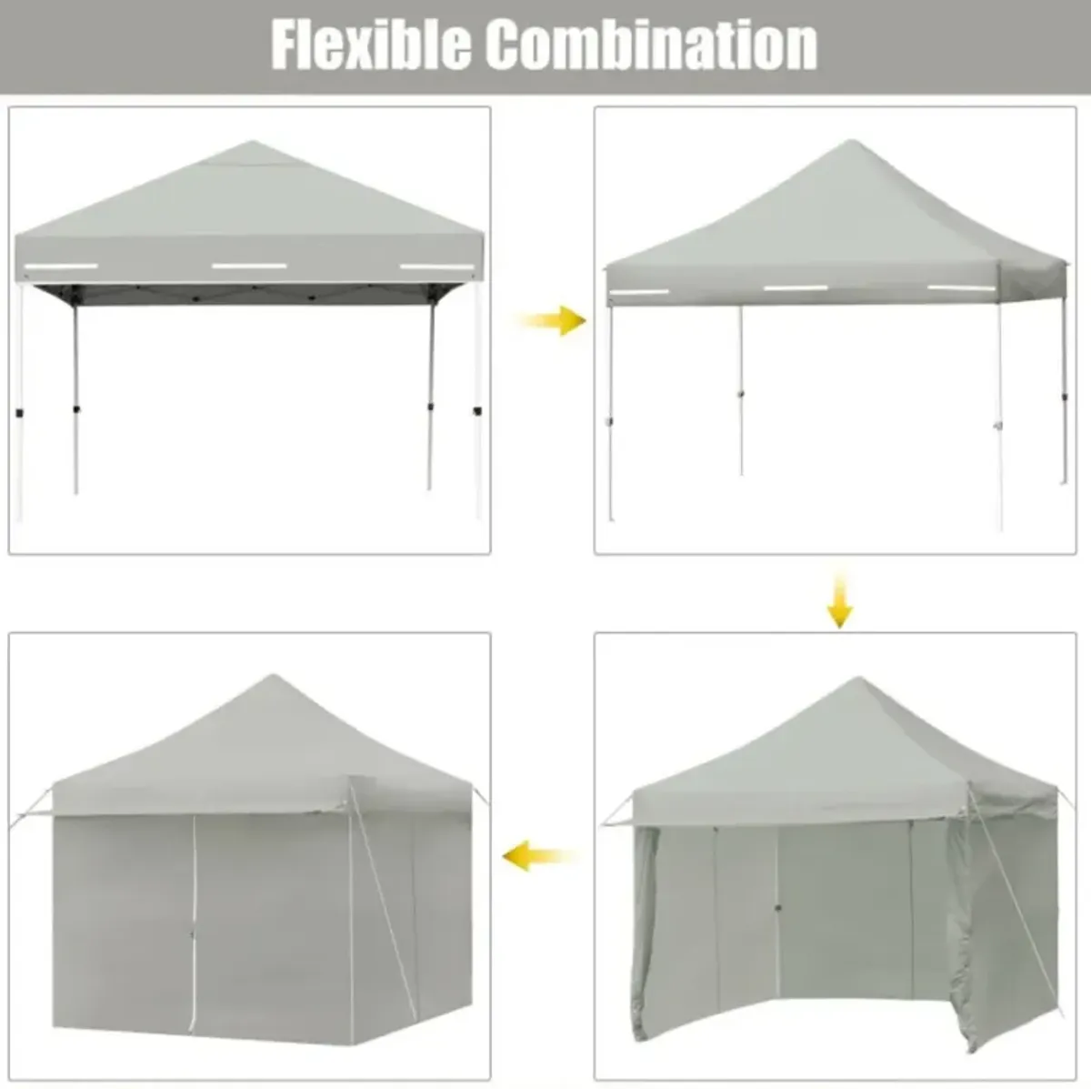 Hivvago 10 x 10 Feet Pop up Gazebo with 4 Height and Adjust Folding Awning