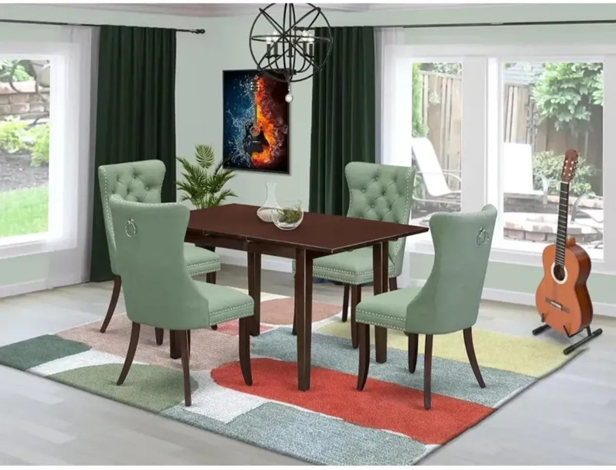 5 Piece Dining Set Consists of a Rectangle Wooden Table with Butterfly Leaf