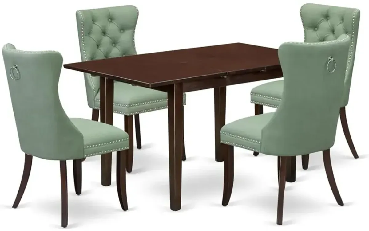 5 Piece Dining Set Consists of a Rectangle Wooden Table with Butterfly Leaf