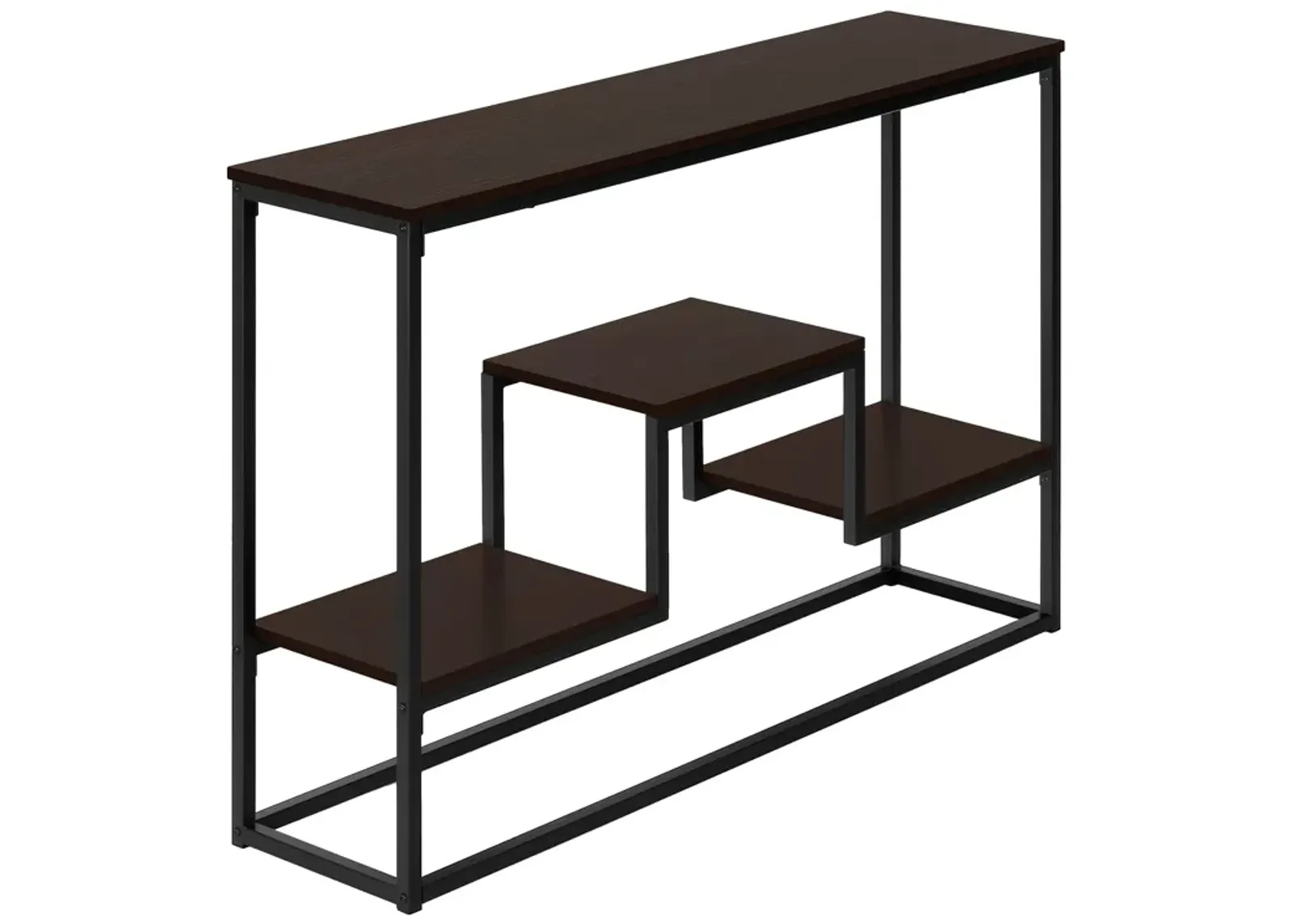 Monarch Specialties I 3582 Accent Table, Console, Entryway, Narrow, Sofa, Living Room, Bedroom, Metal, Laminate, Brown, Black, Contemporary, Modern