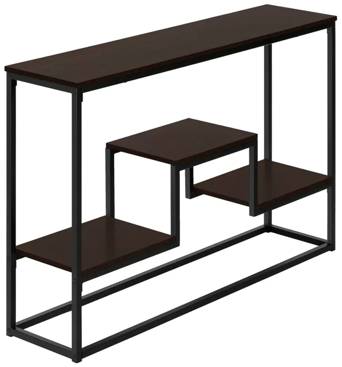 Monarch Specialties I 3582 Accent Table, Console, Entryway, Narrow, Sofa, Living Room, Bedroom, Metal, Laminate, Brown, Black, Contemporary, Modern