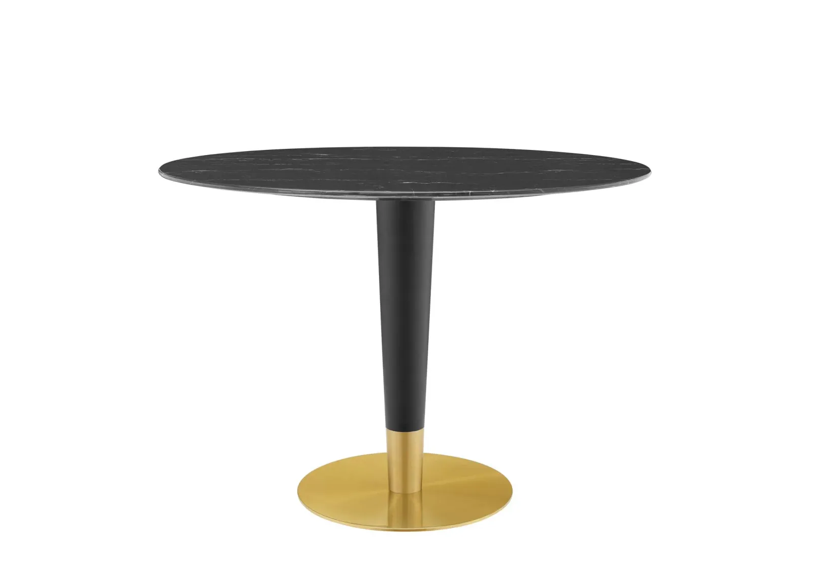 Modway - Zinque 42" Oval Artificial Marble Dining Table Gold Black