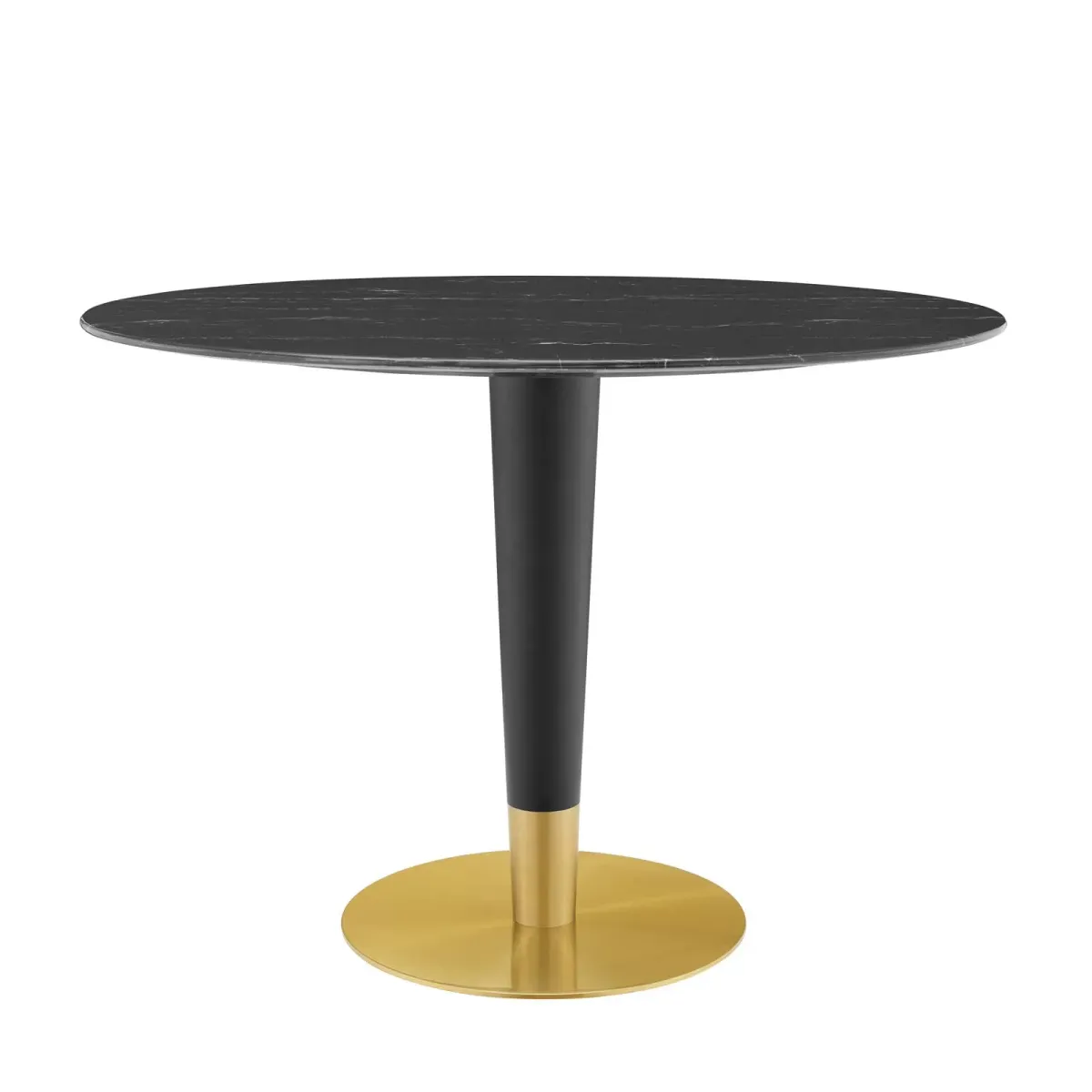 Modway - Zinque 42" Oval Artificial Marble Dining Table Gold Black