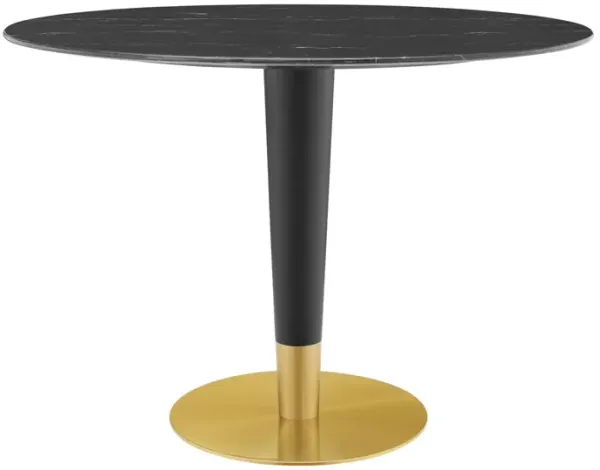 Modway - Zinque 42" Oval Artificial Marble Dining Table Gold Black