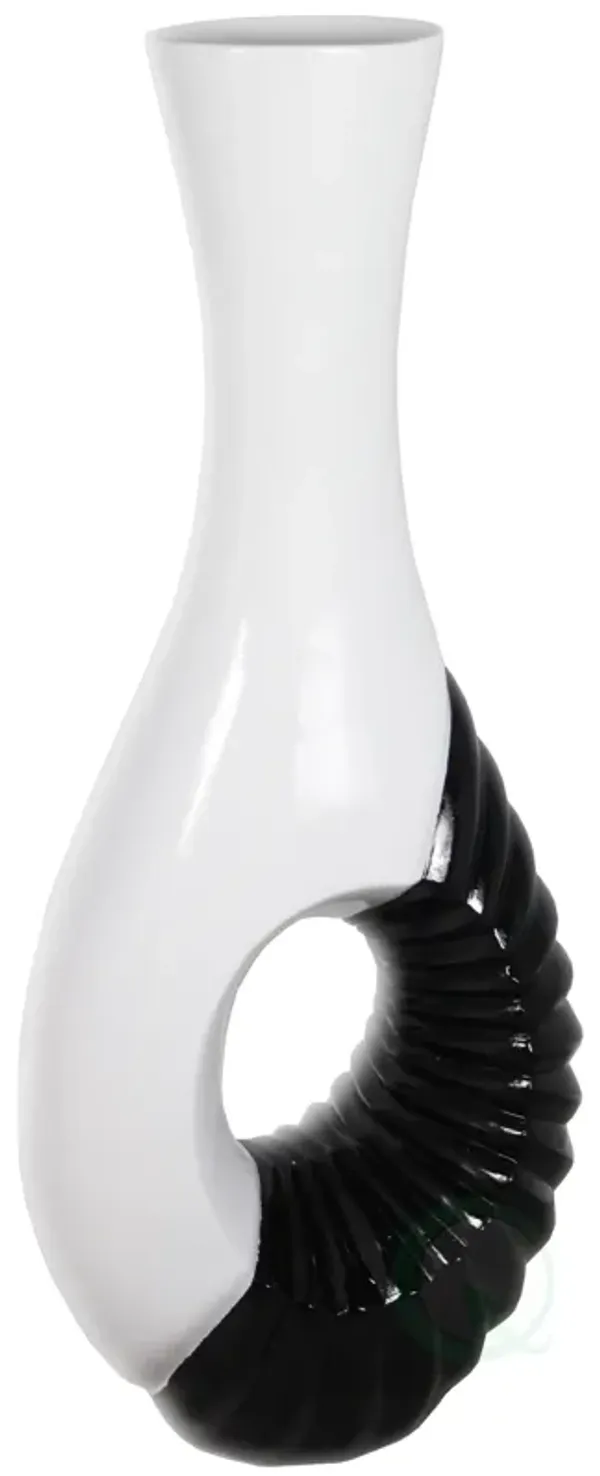 Modern Black and White Large Floor Vase - 43 Inch Tall, Contemporary Home Decor, Minimalist Design, Elegant Room Accent, Statement Piece, Sleek Floor Decoration, Fill with Dried Branches or Flowers