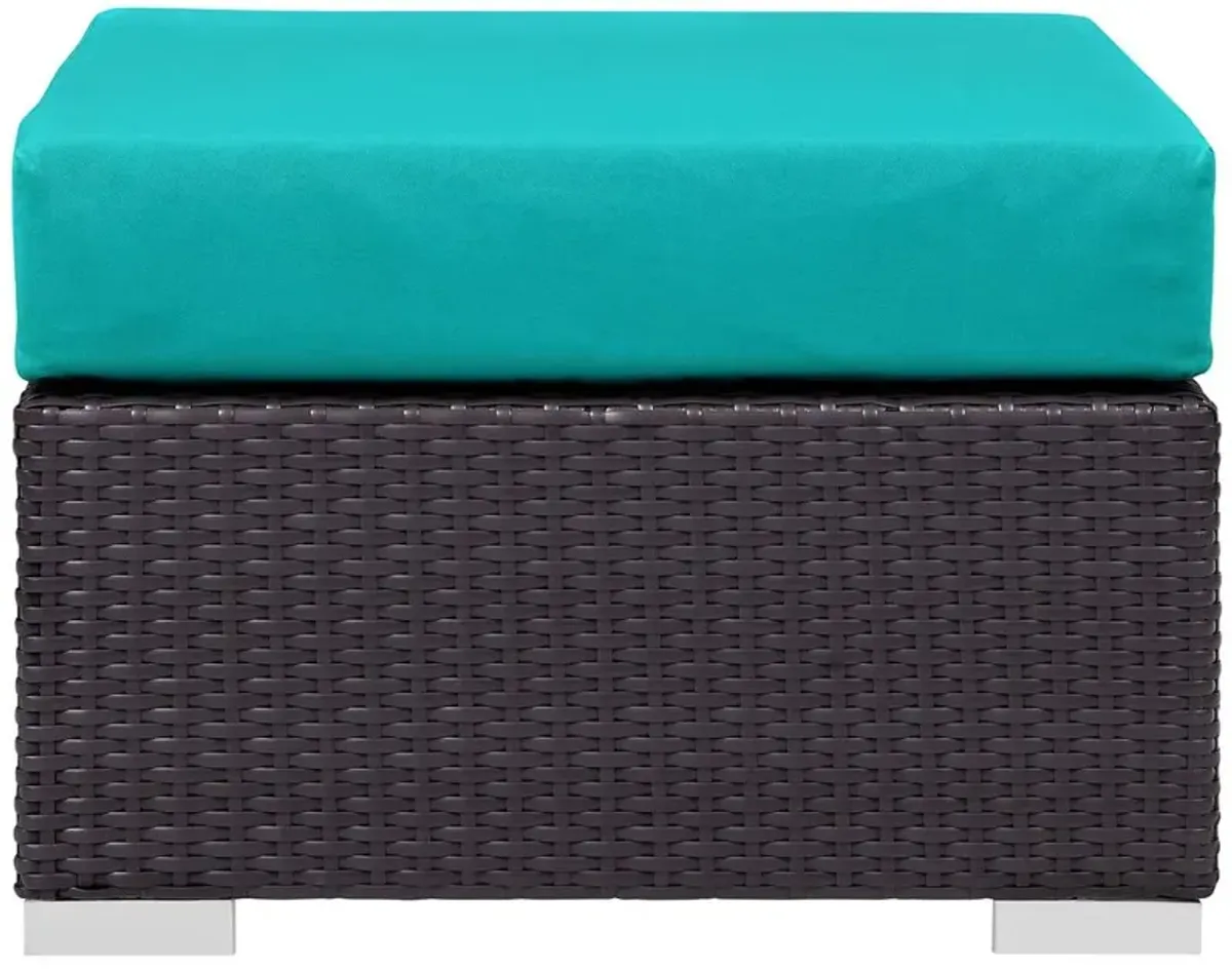 Modway Convene Outdoor Patio Fabric Square Ottoman