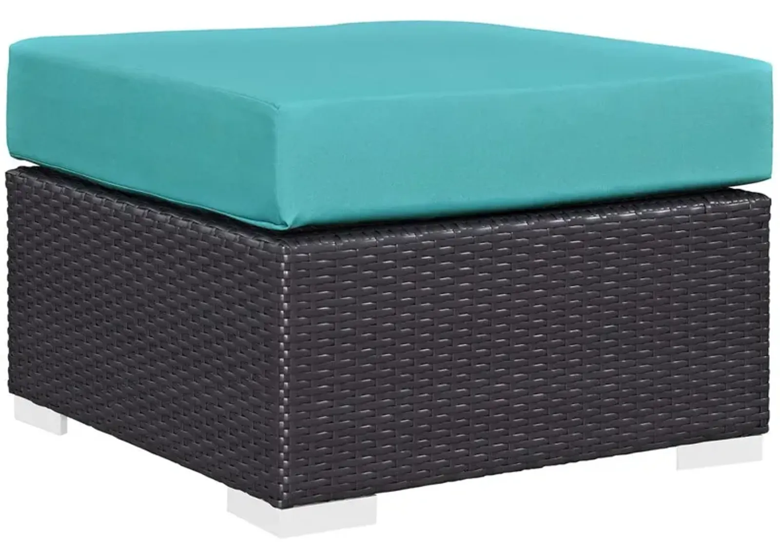 Modway Convene Outdoor Patio Fabric Square Ottoman