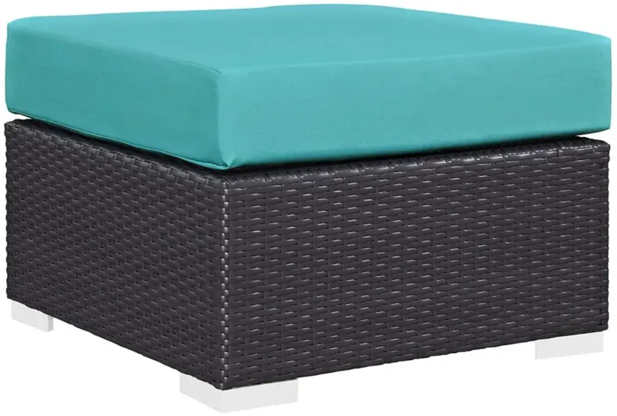 Modway Convene Outdoor Patio Fabric Square Ottoman