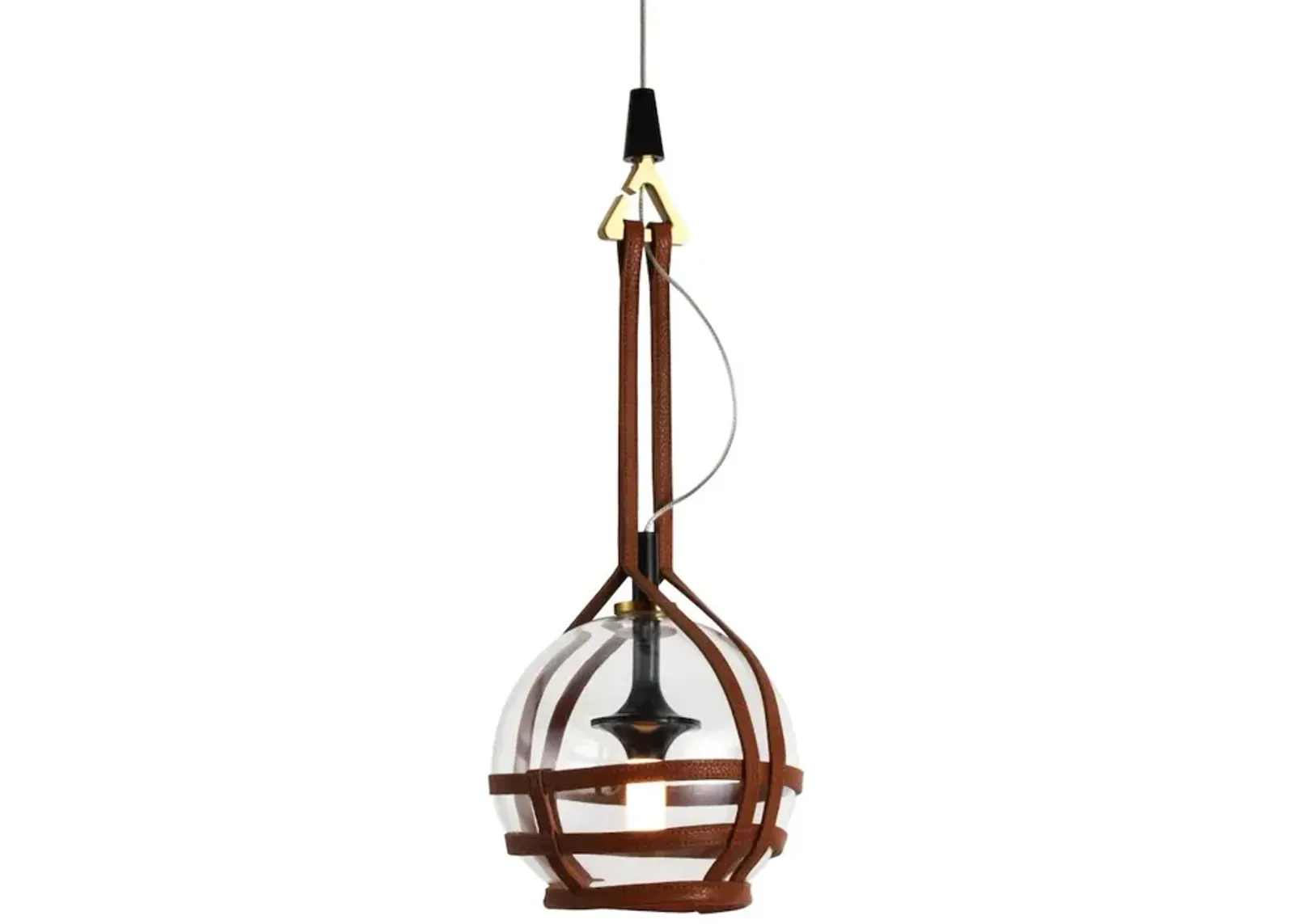 VONN Lighting Integrated LED Height Adjustable Pendant Light with Glass Shade in Antique Brass