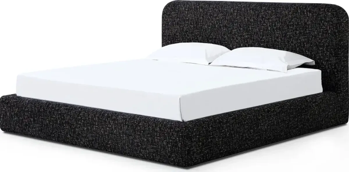 Elora King-Size Upholstered Platform Bed in Moonlight Chenille