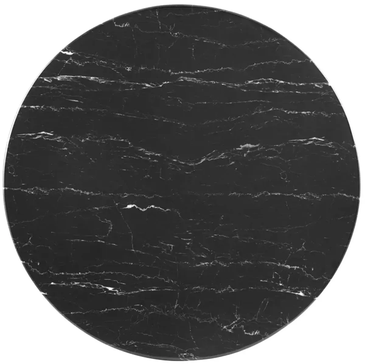 Modway - Tupelo 40" Artificial Marble Dining Table Gold Black