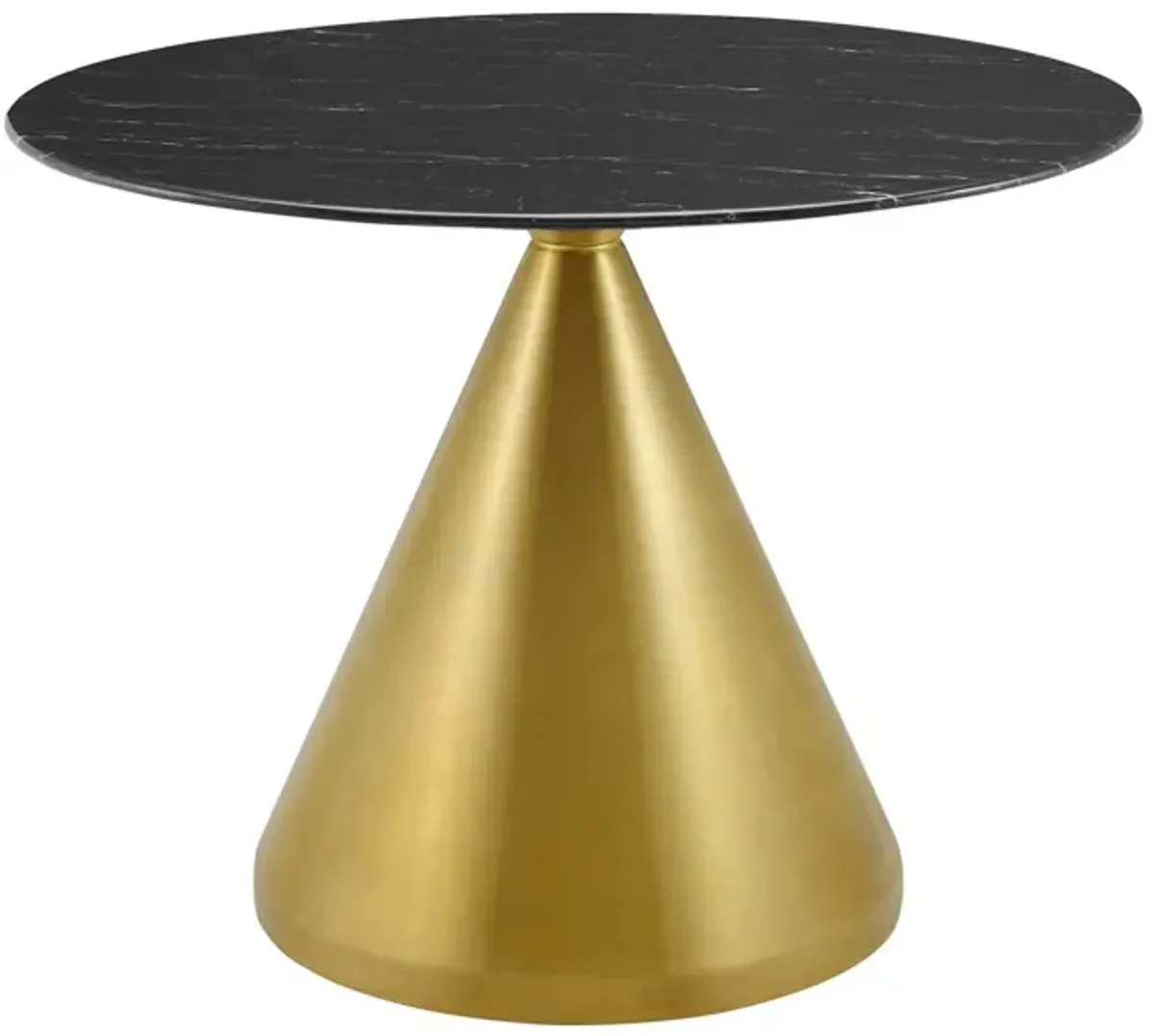 Modway - Tupelo 40" Artificial Marble Dining Table Gold Black