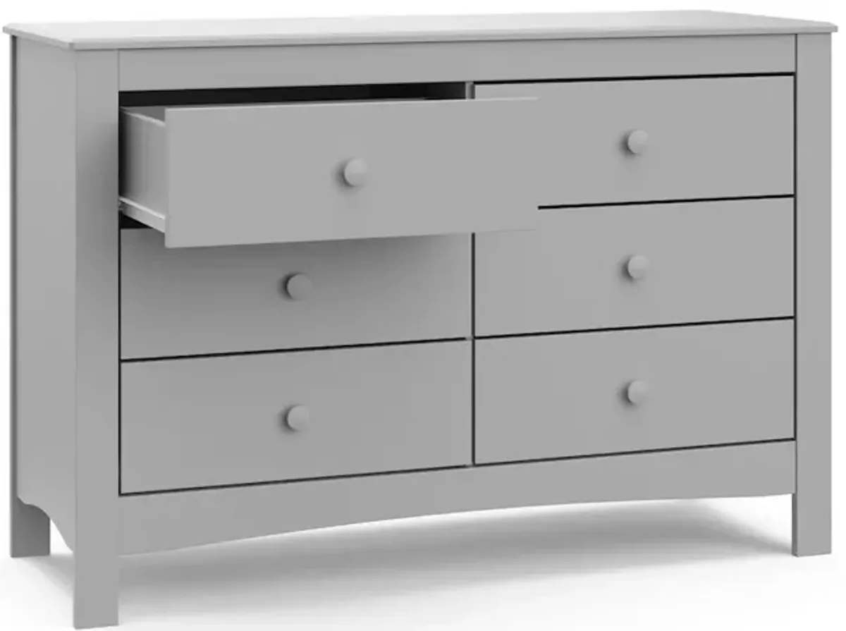 Graco Noah 6 Drawer Double Dresser (Pebble Gray)