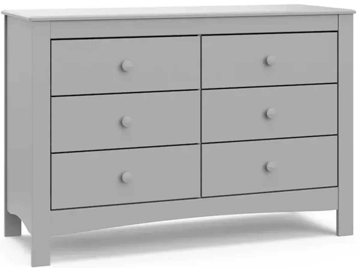 Graco Noah 6 Drawer Double Dresser (Pebble Gray)