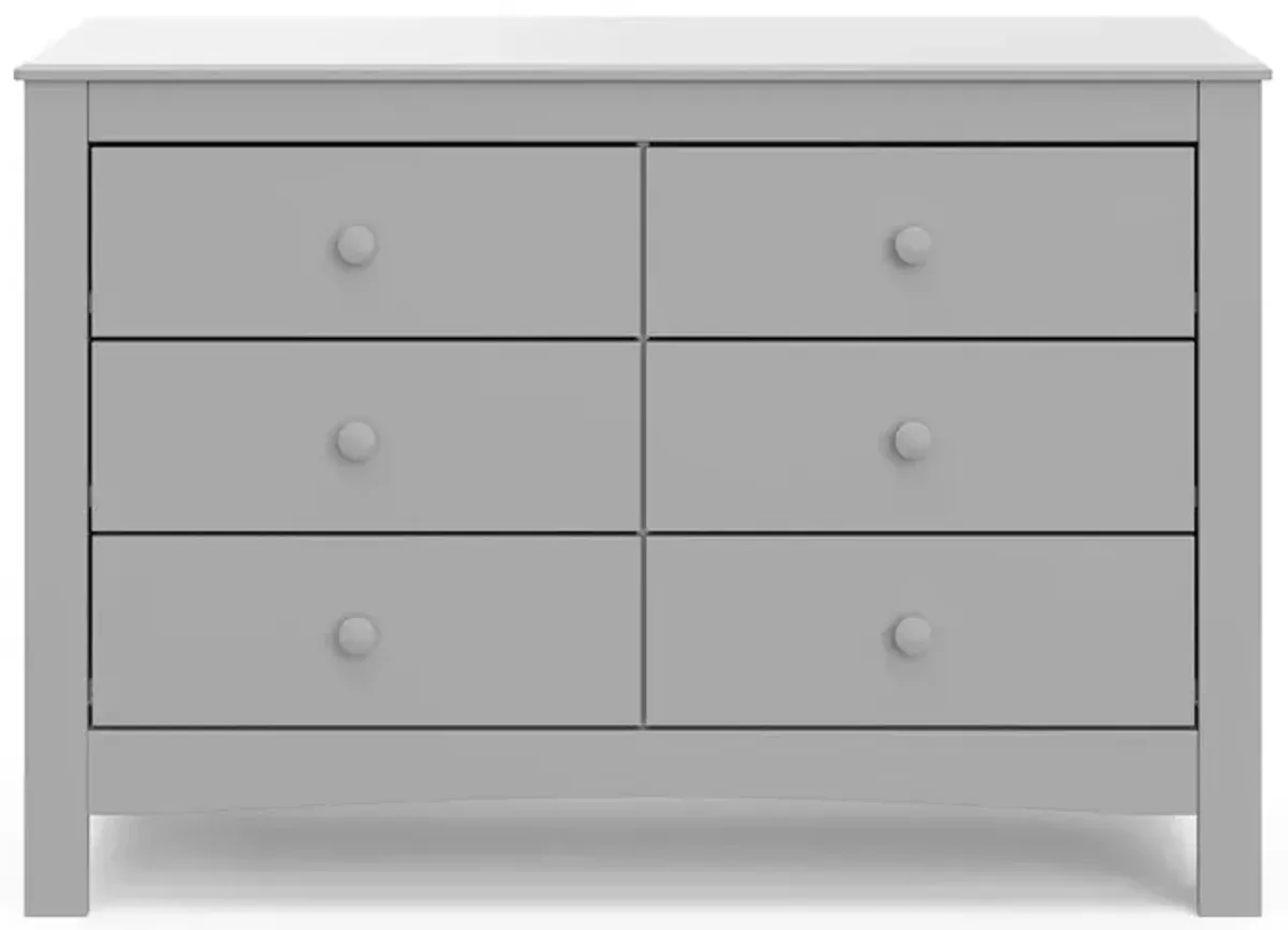 Graco Noah 6 Drawer Double Dresser (Pebble Gray)