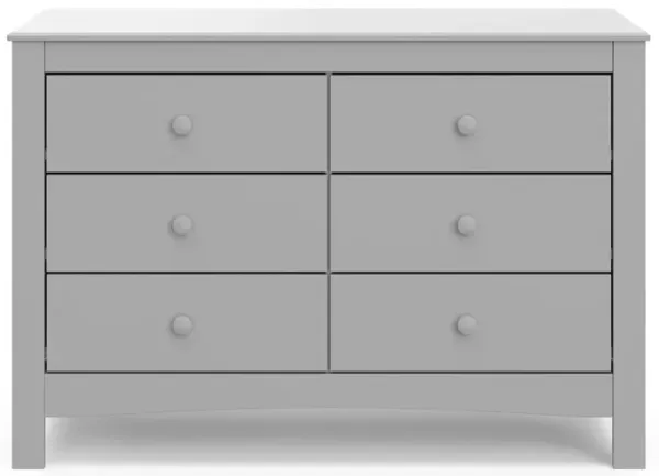 Graco Noah 6 Drawer Double Dresser (Pebble Gray)