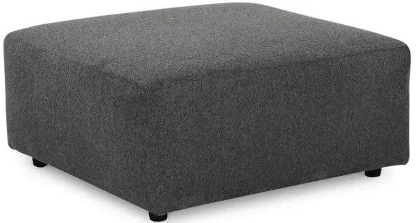 Felo Square Accent Ottoman, 39 Inch, Dark Gray Polyester Cushioned