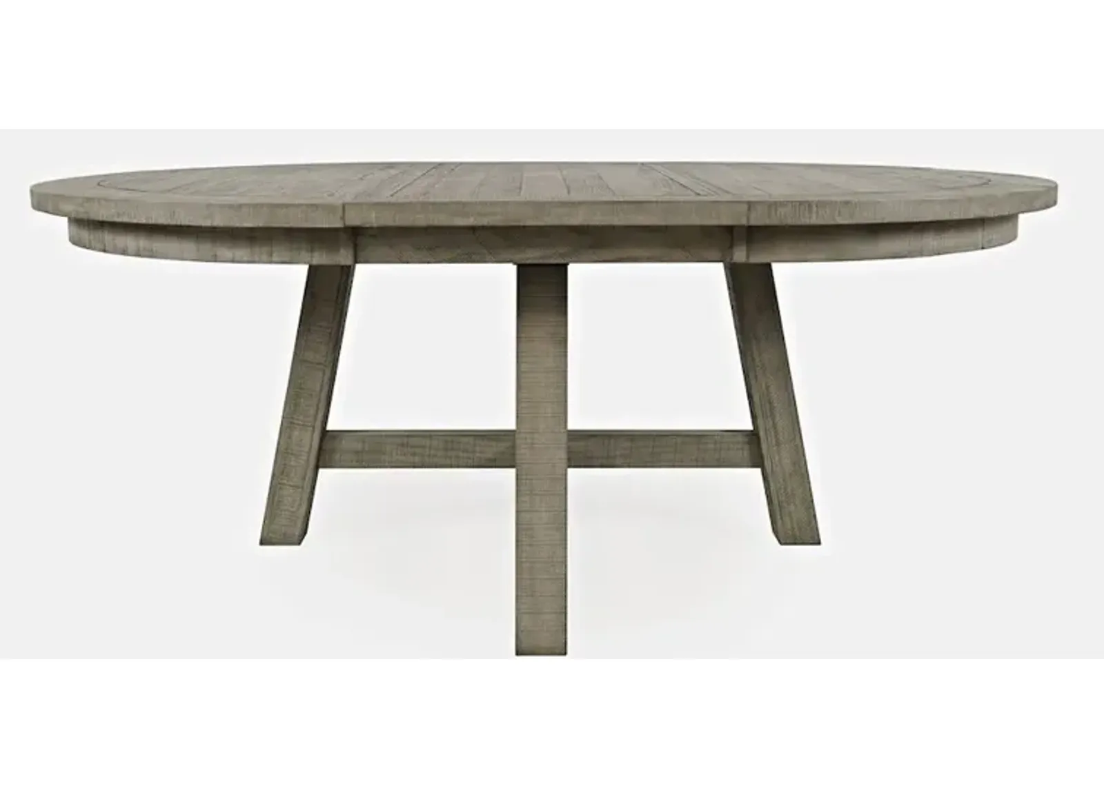 Jofran Telluride Contemporary Rustic Farmhouse Solid Wood Round to Oval Dining Table