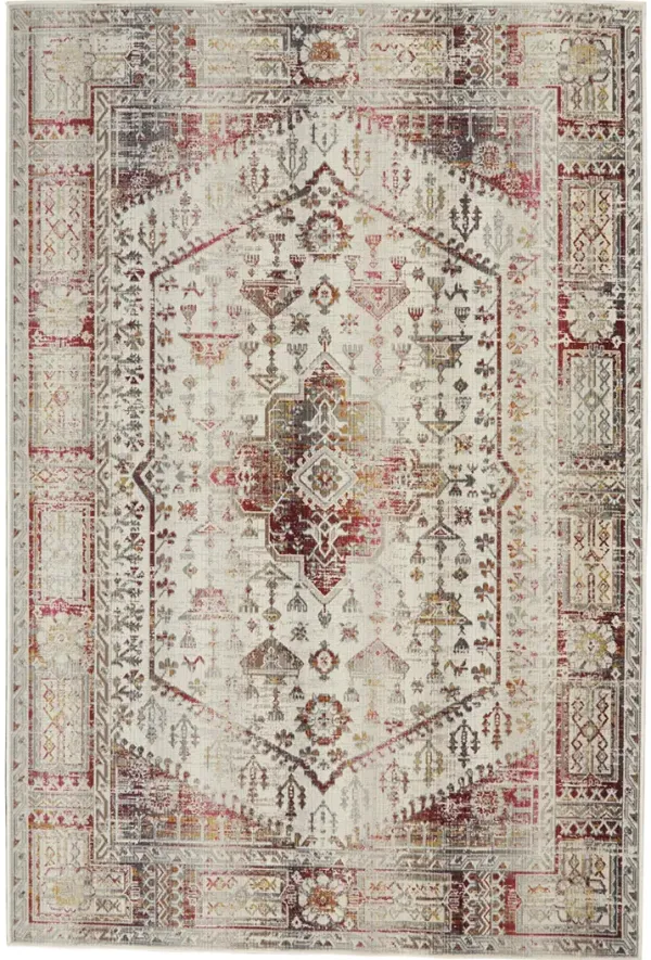 Vintage Kashan VKA08 Ivory/Red 5'3" x 7'10" Rug