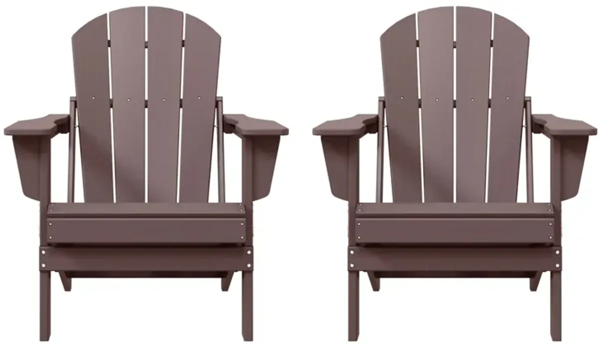 WestinTrends Westintrends 2 piece set outdoor folding Poly Adirondack chair