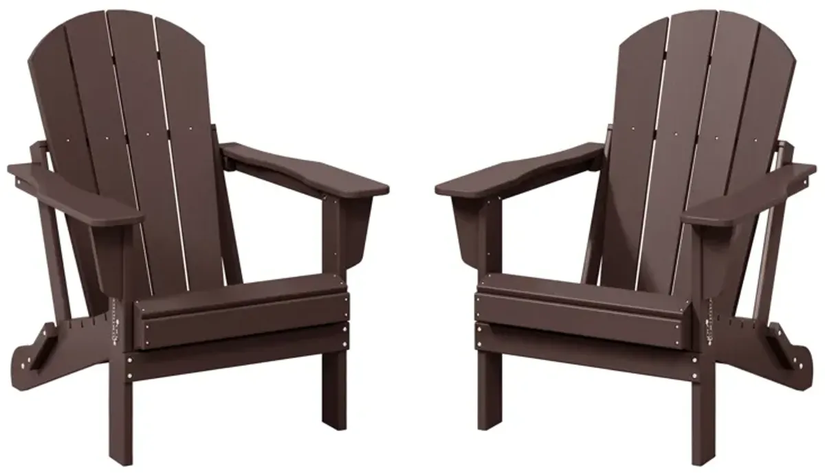 WestinTrends Westintrends 2 piece set outdoor folding Poly Adirondack chair