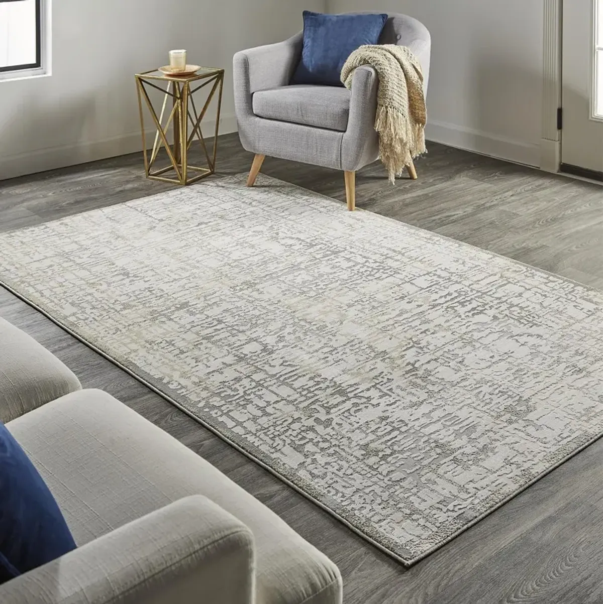 Waldor 3683F Ivory/Gray 1'8" x 2'10" Rug